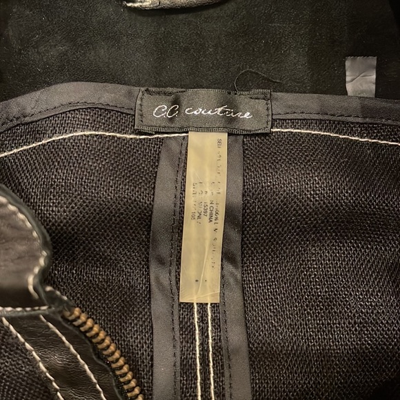 CC Couture Linen and Leather Zip Up Jacket - Picture 5 of 7